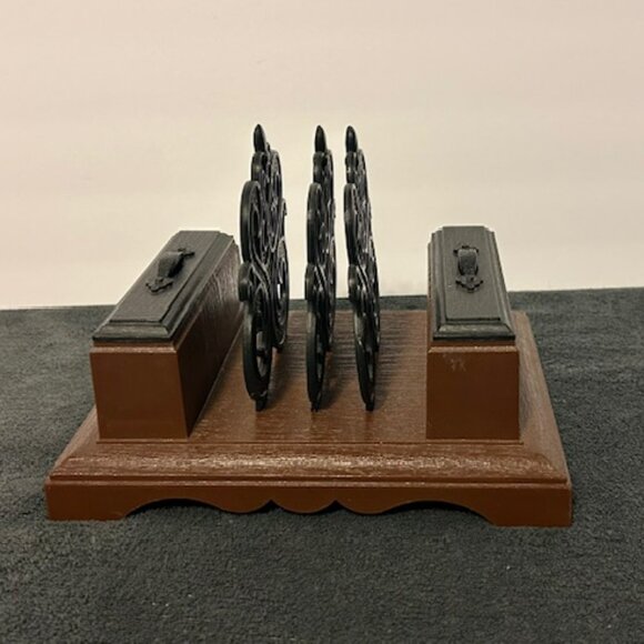 Vintage Mid-Century Desk Organizer Faux Wood Grain - Picture 2 of 8